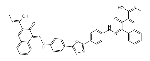4,4'-[1,3,4-oxadiazole-2,5-diylbis(phenylene-1,4-azo)]bis(3-hydroxy-N-methylnaphthalene-2-carboxamide)结构式