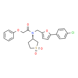 N-{[5-(4-chlorophenyl)-2-furyl]methyl}-N-(1,1-dioxidotetrahydro-3-thienyl)-2-phenoxyacetamide结构式