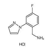 Benzenemethanamine, 4-fluoro-2-(1H-pyrazol-1-yl)-, hydrochloride (1:1) Structure