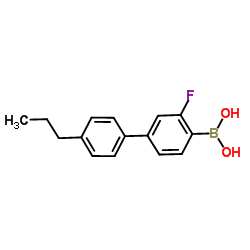 (3-Fluoro-4'-propyl-4-biphenylyl)boronic acid structure