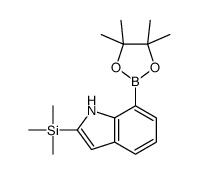 trimethyl-[7-(4,4,5,5-tetramethyl-1,3,2-dioxaborolan-2-yl)-1H-indol-2-yl]silane结构式