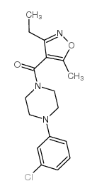 Methanone, [4-(3-chlorophenyl)-1-piperazinyl](3-ethyl-5-methyl-4-isoxazolyl) Structure