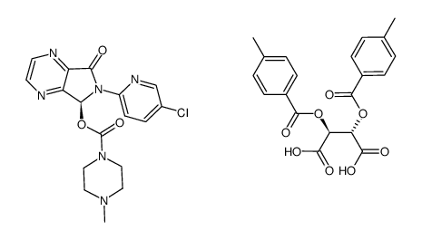 (+)-6-(5-chloro-2-pyridyl)-5-[(4-methyl-1-piperazinyl)-carbonyloxy]-7-oxo-6,7-dihydro-5H-pyrrolo[3,4-b]pyrazine di-p-toluyl-D-tartate结构式
