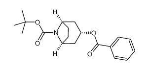 endo-3-benzoyloxy-8-aza-bicyclo[3.2.1]octane-8-carboxylic acid tert-butyl ester结构式
