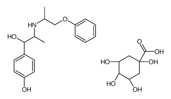 4-[1-hydroxy-2-(1-phenoxypropan-2-ylamino)propyl]phenol,(3S,5S)-1,3,4,5-tetrahydroxycyclohexane-1-carboxylic acid结构式