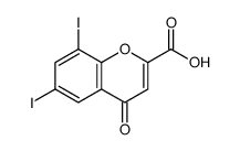 6,8-diiodo-4-oxo-4H-1-benzopyran-2-carboxylic acid结构式