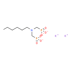 dipotassium dihydrogen [(hexylimino)bis(methylene)]bisphosphonate structure