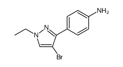 Benzenamine, 4-(4-bromo-1-ethyl-1H-pyrazol-3-yl) Structure