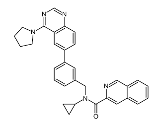 N-cyclopropyl-N-[[3-(4-pyrrolidin-1-ylquinazolin-6-yl)phenyl]methyl]isoquinoline-3-carboxamide结构式