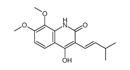 (E)-4-hydroxy-7,8-dimethoxy-3-(3-methylbut-1-en-1-yl)quinolin-2(1H)-one结构式