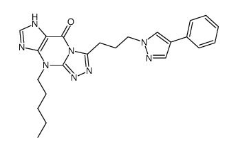 9-pentyl-3-[3-(4-phenyl-1H-pyrazol-1-yl)propyl]-6,9-dihydro-5H-[1,2,4]triazolo[4,3-a]purin-5-one Structure