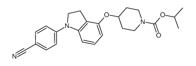 1-methylethyl 4-{[1-(4-cyanophenyl)-2,3-dihydro-1H-indol-4-yl]oxy}-1-piperidinecarboxylate结构式