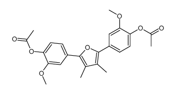 2,5-bis-(4-acetoxy-3-methoxy-phenyl)-3,4-dimethyl-furan结构式