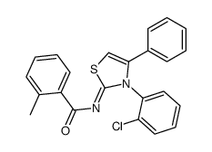 N-[3-(2-chlorophenyl)-4-phenyl-1,3-thiazol-2-ylidene]-2-methylbenzamide结构式