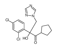 1-cyclopentyl-2-(2,4-dichlorophenyl)-2-hydroxy-3-(1,2,4-triazol-1-yl)propan-1-one结构式