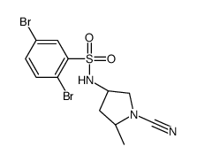 2,5-Dibromo-N-[(3R,5S)-1-cyano-5-methyl-3-pyrrolidinyl]benzenesul fonamide Structure