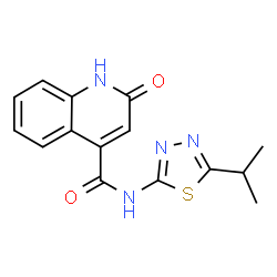 2-hydroxy-N-[5-(propan-2-yl)-1,3,4-thiadiazol-2-yl]quinoline-4-carboxamide Structure