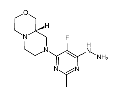 (9aS)-8-(5-fluoro-6-hydrazino-2-methyl-4-pyrimidinyl)octahydropyrazino[2,1-c][1,4]oxazine Structure