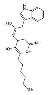 N-(5-aminopentyl)-2-[[2-(1H-indol-3-yl)acetyl]amino]butanediamide结构式