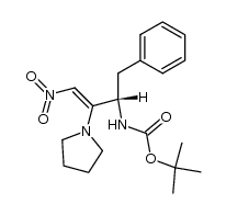 (S,Z)-tert-butyl (4-nitro-1-phenyl-3-(pyrrolidin-1-yl)but-3-en-2-yl)carbamate结构式