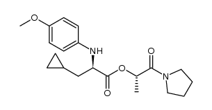 (1S)-1-methyl-2-oxo-2-tetrahydro-1H-pyrrolylethyl N-(p-methoxyphenyl)-2-amino-3-cyclopropylpropanoate结构式