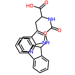 2-(((((9H-芴-9-基)甲氧基)羰基)氨基)-3-(1H-吡咯并[2,3-b]吡啶-3-基)丙酸结构式