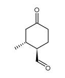 Cyclohexanecarboxaldehyde, 2-methyl-4-oxo-, trans- (9CI) structure