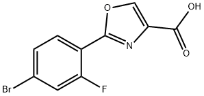 2-(4-bromo-2-fluorophenyl)-1,3-oxazole-4-carboxylic acid结构式