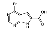 4-bromo-7H-pyrrolo[2,3-d]pyrimidine-6-carboxylic acid结构式