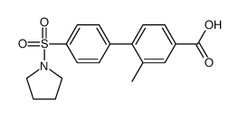 3-methyl-4-(4-pyrrolidin-1-ylsulfonylphenyl)benzoic acid结构式