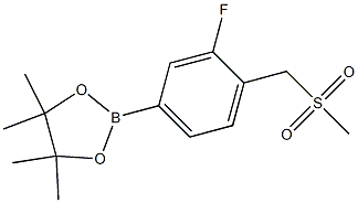 2-(3-Fluoro-4-((methylsulfonyl)methyl)phenyl)-4,4,5,5-tetramethyl-1,3,2-dioxaborolane Structure