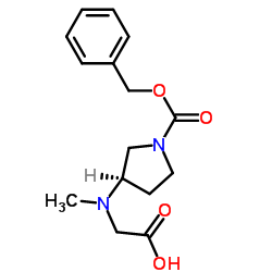 N-{(3R)-1-[(Benzyloxy)carbonyl]-3-pyrrolidinyl}-N-methylglycine Structure