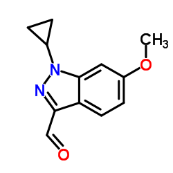 1-Cyclopropyl-6-methoxy-1H-indazole-3-carbaldehyde结构式