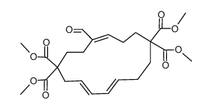 (4E,10E,12E)-5-Formyl-cyclopentadeca-4,10,12-triene-1,1,8,8-tetracarboxylic acid tetramethyl ester Structure