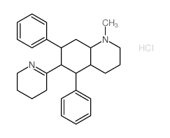Quinoline,decahydro-1-methyl-5,7-diphenyl-6-(3,4,5,6-tetrahydro-2-pyridinyl)-,monohydrochloride, [4aR-(4aa,5a,6b,7a,8ab)]- (9CI)结构式