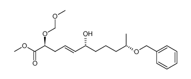 (2S,4E,6R,10S)-10-benzyloxy-6-hydroxy-2-methoxymethoxyundec-4-enoic acid methyl ester结构式