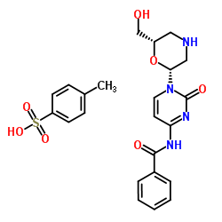 N4-Benzoyl-7'-OH-Morpholino cytosine tosylate salt结构式