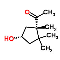 Ethanone, 1-(4-hydroxy-1,2,2-trimethylcyclopentyl)-, (1S-cis)- (9CI) Structure