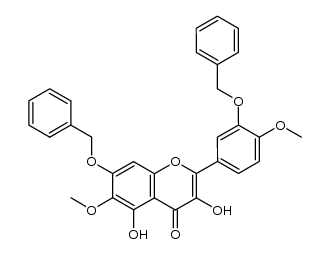 7-(benzyloxy)-2-(3-(benzyloxy)-4-methoxyphenyl)-3,5-dihydroxy-6-methoxy-4H-chromen-4-one结构式