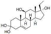 5-pregnene-3beta, 11beta, 17alpha, 20alpha tetrol)结构式