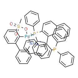 甲磺酸[2,2'-双(二苯基膦)-1,1'-联萘](2'-氨基-1,1'-联苯-2-基)钯(II)结构式