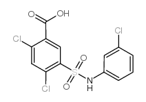 2,4-dichloro-5-[(3-chlorophenyl)sulfamoyl]benzoic acid结构式