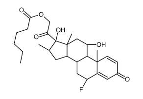 [2-[(6S,8S,9S,10R,11S,13S,14S,16R,17R)-6-fluoro-11,17-dihydroxy-10,13,16-trimethyl-3-oxo-7,8,9,11,12,14,15,16-octahydro-6H-cyclopenta[a]phenanthren-17-yl]-2-oxoethyl] hexanoate Structure