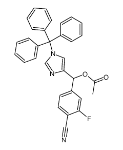 acetic acid (4-cyano-3-fluorophenyl)(1-trityl-1H-imidazol-4-yl)methyl ester结构式