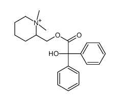 (1,1-dimethylpiperidin-1-ium-2-yl)methyl 2-hydroxy-2,2-diphenylacetate结构式