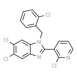 5,6-DICHLORO-1-(2-CHLOROBENZYL)-2-(2-CHLORO-3-PYRIDINYL)-1H-1,3-BENZIMIDAZOLE结构式