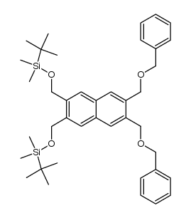 tert-butyl{[6,7-di[(benzyloxy)methyl]-3-({[1-(tert-butyl)-1,1-dimethylsilyl]oxy}methyl)-2-naphthyl]methoxy}dimethylsilane结构式