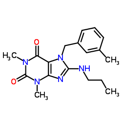 1,3-Dimethyl-7-(3-methylbenzyl)-8-(propylamino)-3,7-dihydro-1H-purine-2,6-dione structure