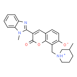 7-hydroxy-3-(1-methyl-1H-benzo[d]imidazol-2-yl)-8-((3-methylpiperidin-1-yl)methyl)-2H-chromen-2-one picture