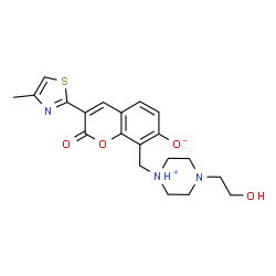 7-hydroxy-8-((4-(2-hydroxyethyl)piperazin-1-yl)methyl)-3-(4-methylthiazol-2-yl)-2H-chromen-2-one picture